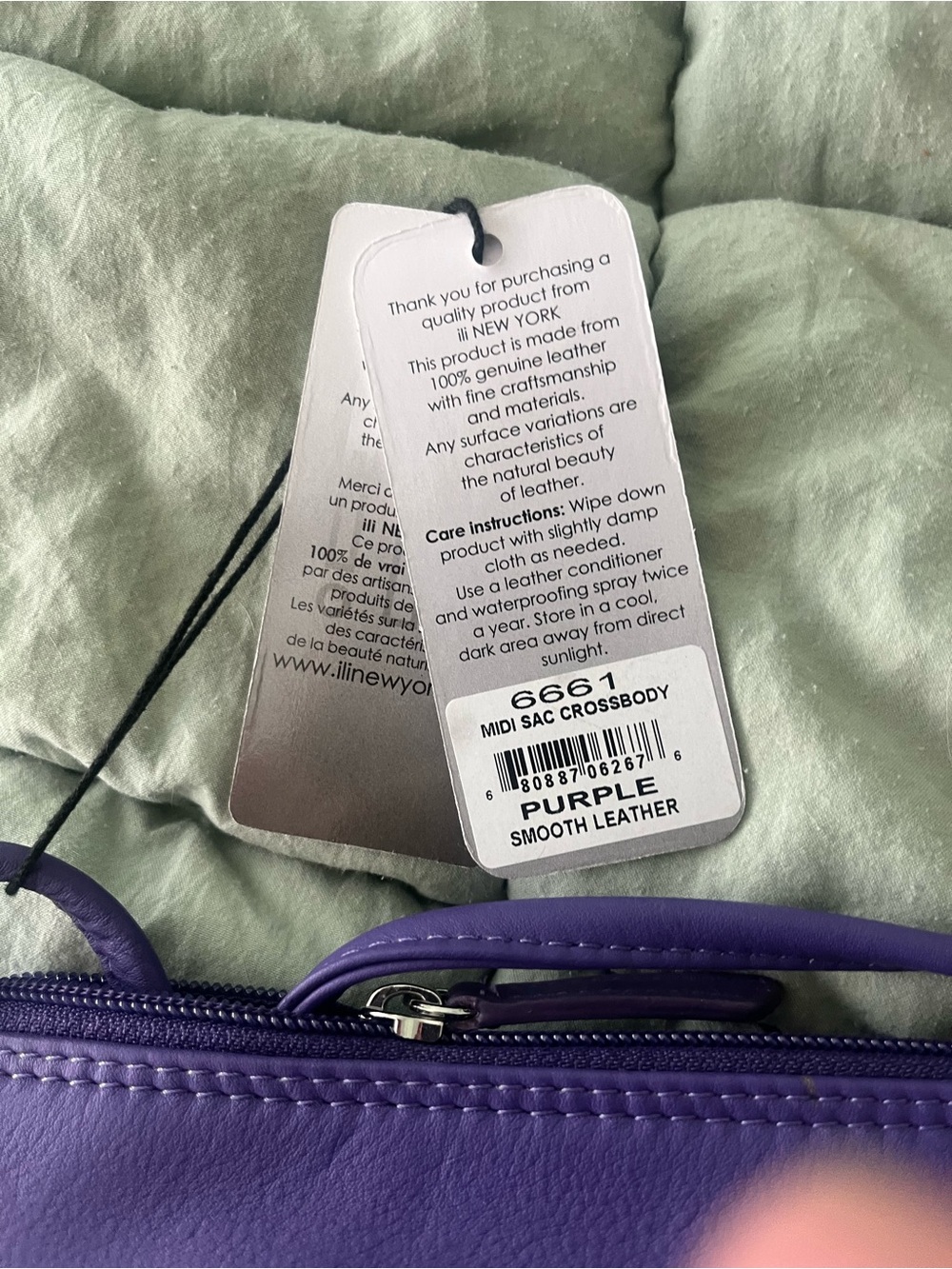 Purple Crossbody Leather Bag - Picture 3 of 6